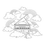coloriage Piano pour enfants à imprimer