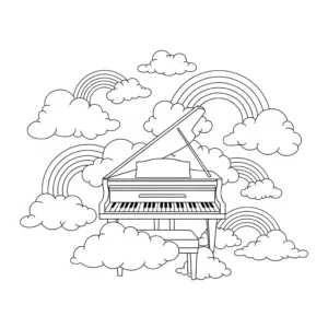 coloriage Piano pour enfants à imprimer