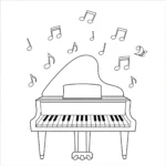 coloriage Piano à imprimer pour enfant de 2 ans