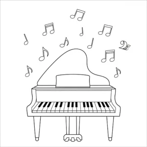 coloriage Piano à imprimer pour enfant de 2 ans