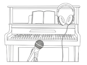 a imprimer coloriage Piano gratuit