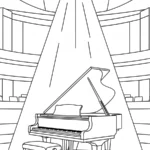 imprimer coloriage Piano pour enfant