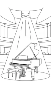 imprimer coloriage Piano pour enfant