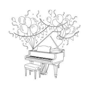 imprimer coloriage Piano pour enfant
