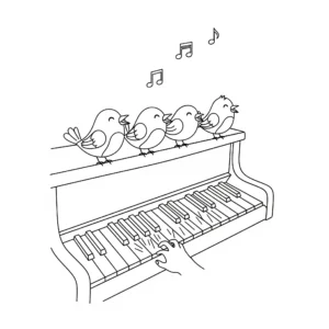 coloriage Piano à imprimer pour enfants