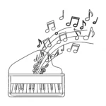 coloriage Piano à imprimer pour enfant de 4 ans