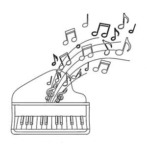 coloriage Piano à imprimer pour enfant de 4 ans