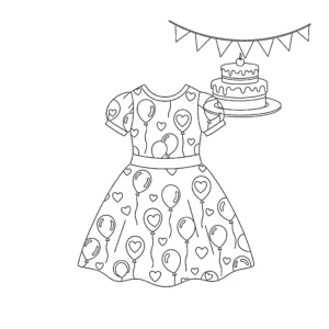 coloriage Robe de pour enfants