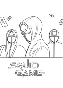 coloriage Squid Game educatif pour enfant