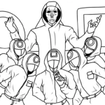 image pour coloriage Squid Game enfant