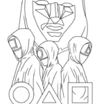 image de coloriage Squid Game pour enfant