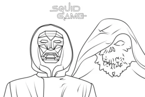 coloriage Squid Game et decoupage
