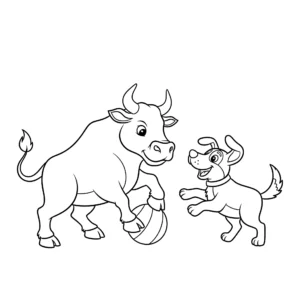 coloriage Taureau gratuit pour enfants