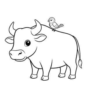 coloriage Taureau et découpage à imprimer
