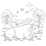 coloriage Taureau pour enfant de 3 ans