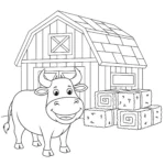 coloriage Taureau educatif pour enfant