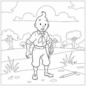 coloriage Tintin gratuit en ligne