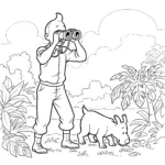 coloriage Tintin a imprimer pour enfant de 4 ans