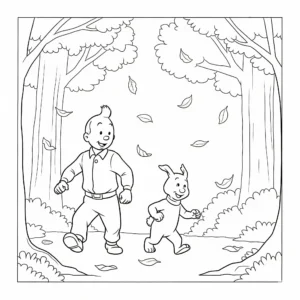 coloriage Tintin et apprentissage