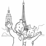 coloriage Tintin pour primaire