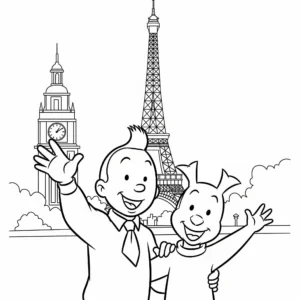 coloriage Tintin pour primaire