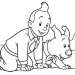 coloriage Tintin gratuit en ligne
