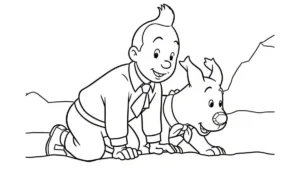 coloriage Tintin gratuit en ligne