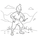 coloriage Tintin et découpage à imprimer