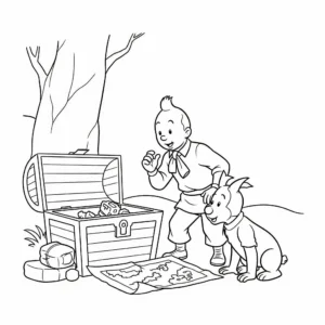 coloriage Tintin pour enfants a imprimer