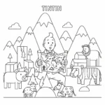 coloriage Tintin à imprimer pour enfant de 8 ans