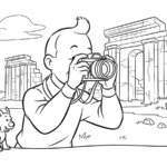 coloriage Tintin pour enfant de 10 ans