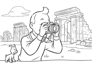 coloriage Tintin pour enfant de 10 ans