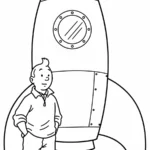 image de coloriage Tintin pour enfant
