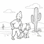 coloriage Tintin pour enfant de 8 ans