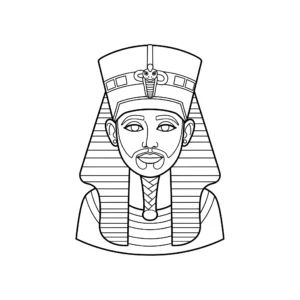 coloriage Un Buste Égyptien et apprentissage