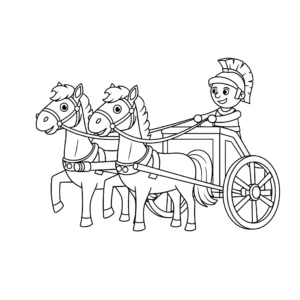 coloriage Un Char Antique pour enfant de 4 ans