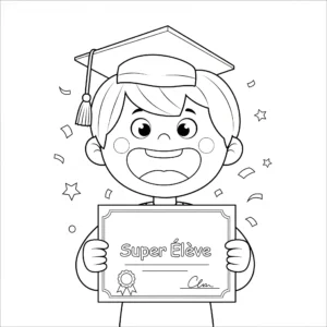 télécharger coloriage Un Diplôme Super Élève gratuit