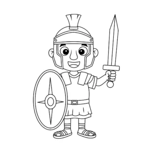 imprimer coloriage Un Soldat Romain Simple pour enfant