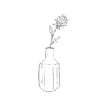 coloriage Vase minimaliste avec une seule fleur séchée à imprimer pdf gratuit