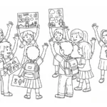 image pour coloriage fin d’année scolaire enfant