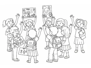 image pour coloriage fin d’année scolaire enfant