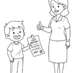 image de coloriage fin d’année scolaire pour enfant
