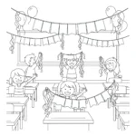 coloriage fin d’année scolaire educatif pour enfant