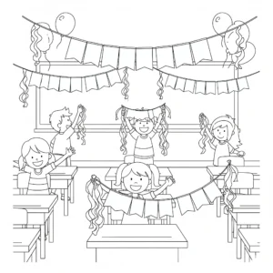 coloriage fin d’année scolaire educatif pour enfant