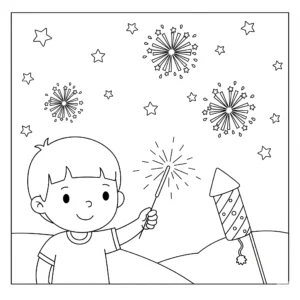 coloriage 4 Juillet à imprimer pour enfants