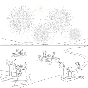 coloriage 4 Juillet à imprimer pour enfant de 4 ans