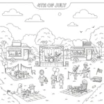 coloriage 4 Juillet de pour enfants