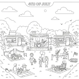 coloriage 4 Juillet de pour enfants