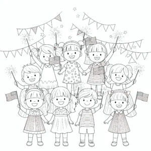 image de coloriage 4 Juillet pour enfant
