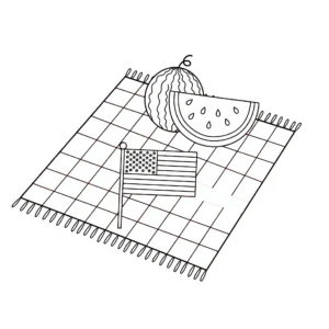 coloriage 4 Juillet et decoupage